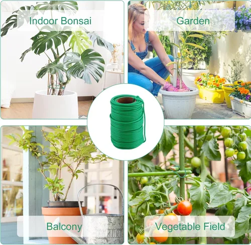 Vista 6 de TELENT OUTDOORS Lazos de jardín suaves de 130 pies para plantas, jardinería, hogar, oficina, organización, TPR para jardín, suministros con 0.098 in