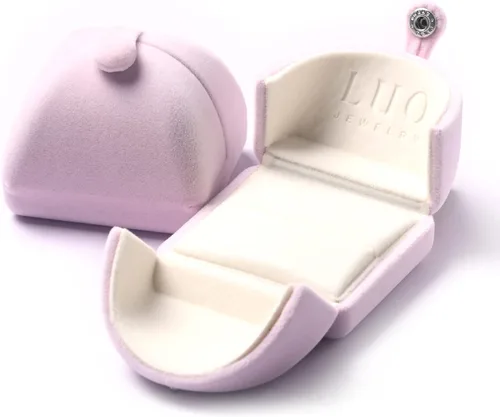 Vista 7 de LUO - Anillo de compromiso de plata de ley S925 con forma redonda de 0.276in con piedras preciosas para mujer