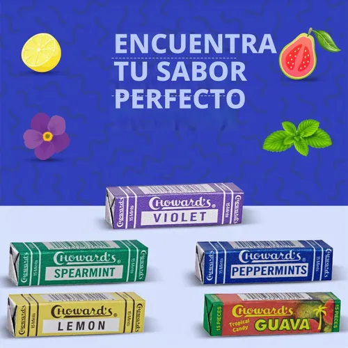 Vista 8 de Choward's - Paquete variado de caramelos de mentas Violeta, menta verde, menta, guayaba y limón Sabores aromáticos atrevidos Perfecto
