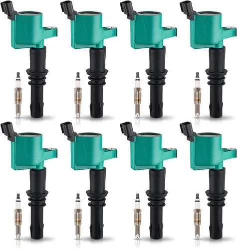 Vista 10 de ENA - Juego de 8 bujías de platino y 8 bobinas de encendido compatibles con Ford F150, F-150 Expedition, F-250 Super Duty, F-350 Super Duty