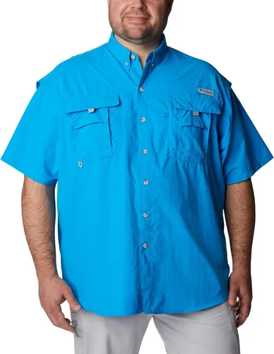 Vista 30 de Columbia - Camisa de pesca Bahama II, línea PFG, con factor de protección ultravioleta (FPU) 30, de manga corta, para hombre. azul (Vivid Blue)