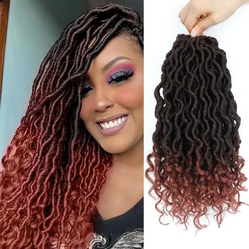 Vista 60 de Cabello Corto de Locs Falsos para Crochet Pre-Enrollado 12 Pulgadas 6 Paquetes Cabello de Locs de Diosa para Crochet Locs Falsos Suaves con Puntas