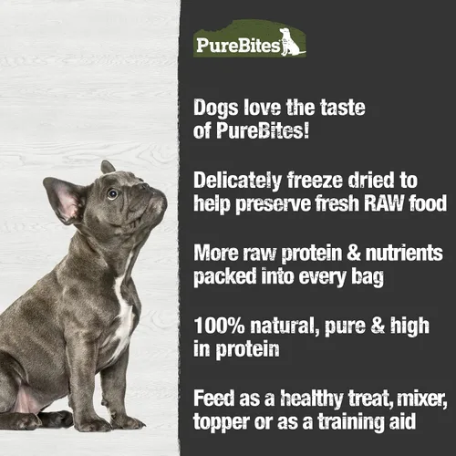 Vista 5 de PureBites Golosinas de res liofilizadas para perros, 1 ingrediente, hechas en EE. UU., 26 oz (el empaque puede variar)