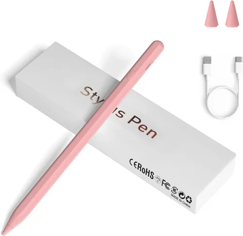 Vista 8 de Lápices stylus para pantallas táctiles, lápiz universal de punta fina para iPad con adsorción magnética, compatible con Blanco