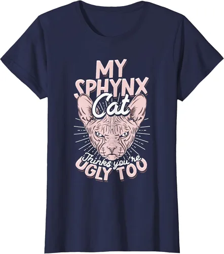 Vista 48 de My Sphynx Cat Thinks You're Ugly Too Pet Hairless Cat Sphynx T-Shirt Asphalt Grey