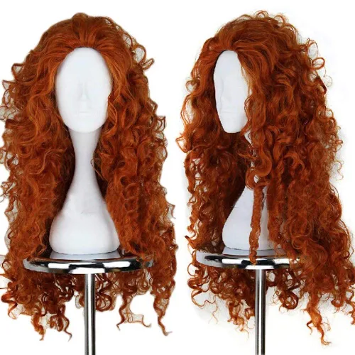 Vista 4 de Anogol D0048 red para cabello + peluca rizada para fiesta de disfraces y cosplay