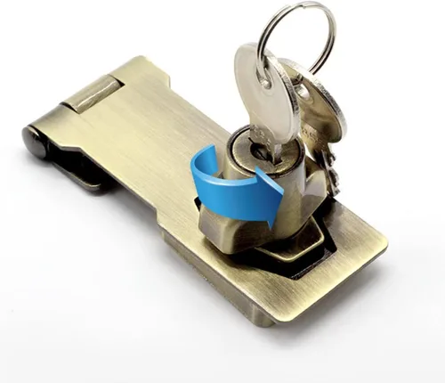 Vista 3 de szhdxsy - Paquete de 2 cerraduras de cerrojo con llave de 4 pulgadas para puertas pequeñas, gabinetes y más, acero inoxidable, cromado con cerradura