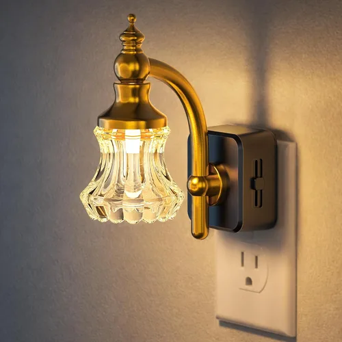Vista 10 de DORESshop Luz nocturna LED, luces nocturnas de flores puntuales enchufables a la pared, luz nocturna regulable de 0-100 lúmenes, sensor de atardecer