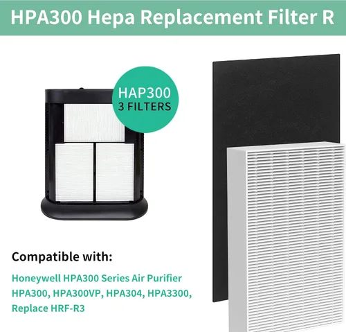 Vista 2 de Filtro HEPA HPA300 de repuesto compatible con purificador de aire Honeywell serie HPA300, HPA300, HPA304, HPA8350, HPA300VP, HPA3300b, HPA5300, 3