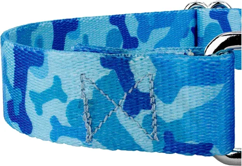 Vista 7 de Country Brook Petz - Collar de perro Martingala de camuflaje azul con diseño de camuflaje y diseños resistentes (1/2 pulgada, 2XS)