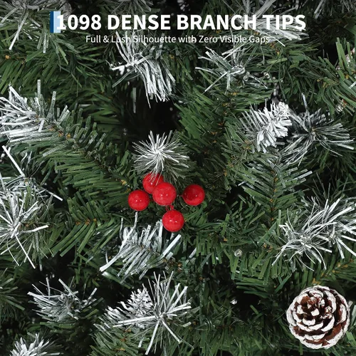 Vista 5 de IDEALHOUSE Árbol de Navidad artificial preiluminado de 7.5 pies Blanco