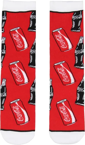 Vista 5 de Calcetines de Coca-Cola Coca-Cola Crew Botellas y Latas Soda Pop Drink Print 2 Pack