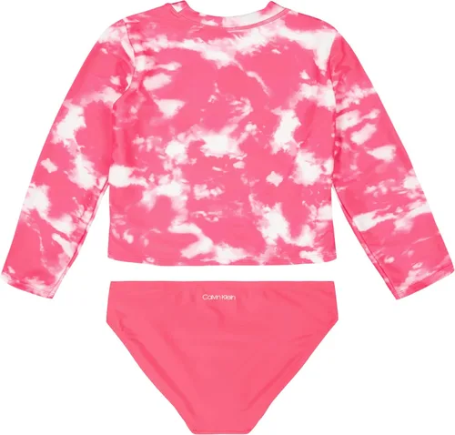 Vista 2 de Calvin Klein Conjunto de traje de baño de dos piezas con protección solar UPF 50+ para niña