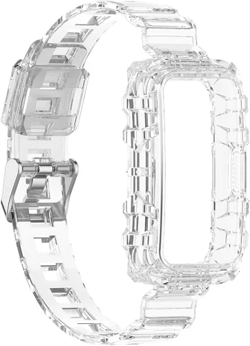 Vista 4 de SOOYEEH Correa para HUAWEI Band 6Honor Band 6, TPU Translucent Rubber Replacement StrapBand
