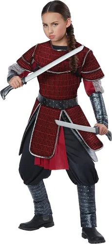 Vista 4 de Disfraz de Samurai Deluxe para niños, Rojo