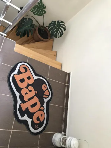 Vista 5 de BAPE - Alfombra moderna de decoración naranja, 35 pulgadas de ancho x 23 pulgadas de largo (23.6 x 35.4 in), tapete para habitación de niños