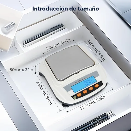 Vista 6 de Bonvoisin Balanza electrónica recargable de la balanza 3000gX0.0.04 oz del laboratorio Balanza analítica de la precisión Balanza de laboratorio