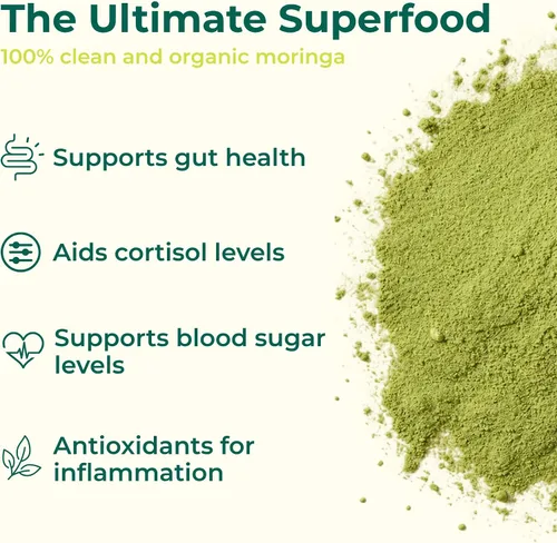Vista 4 de Kuli Kuli Pure Organic Moringa Leaf Cápsulas de energía natural Superfood 60ct
