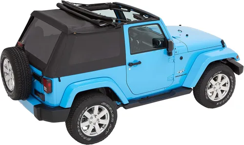 Vista 14 de Bestop 56852-35 Toldo de diamante negro Trektop para Jeep Wrangler JK 2 puertas 2007-2018