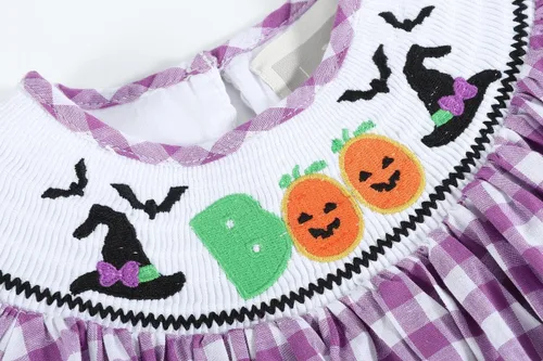 Vista 5 de Lil cactus Baby Girls Halloween Smocked Bishop Dress
