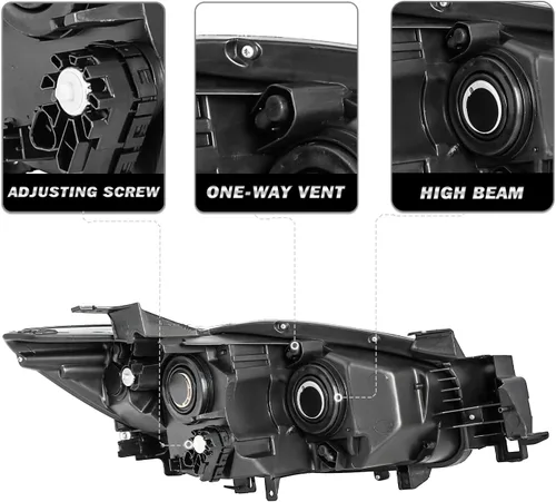 Vista 4 de Conjunto de faros SOCKIR para 2013-2016 Mazda CX-5 con bombillas, faro de proyector halógeno de reemplazo, lado izquierdo del conductor