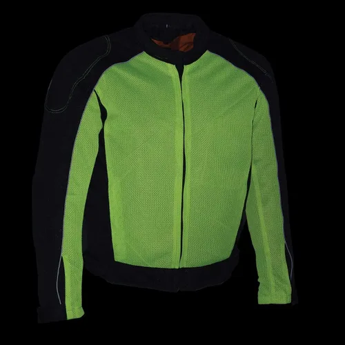 Vista 5 de Milwaukee Leather MPM1790 - Chaqueta blindada de malla para hombre, color negro y verde neón, con chaqueta extraíble para lluvia