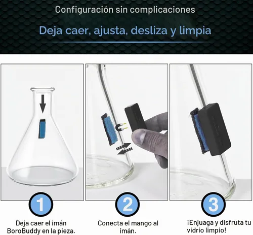 Vista 3 de SNOWTREE BoroBuddy - Limpiador de vidrio magnético BoroBuddy Piezas de vidrio, botellas, jarrones Diseño compacto para espacios más estrechos