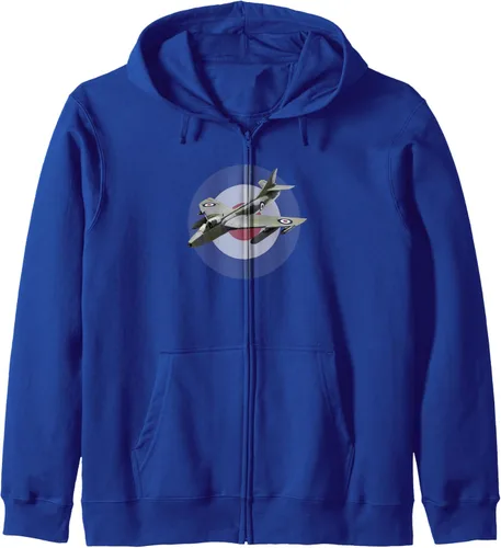 Vista 4 de RAF Hawker Hunter Jet Fighter Plane Zip Hoodie