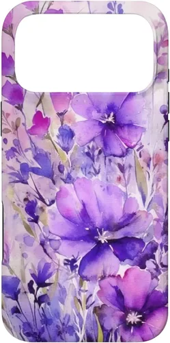 Vista 22 de Purple Lavender Flower Watercolor for Women & Girls Case for iPhone 17