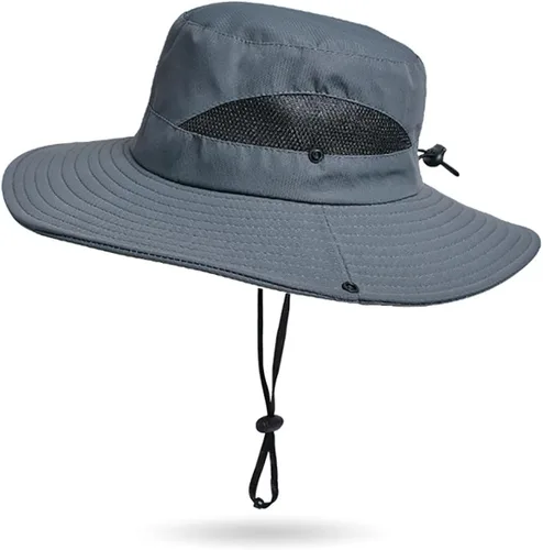 Vista 8 de Sombrero de sol al aire libre para mujer, protección solar, malla de secado rápido, UPF 50+ (tamaño ajustable)