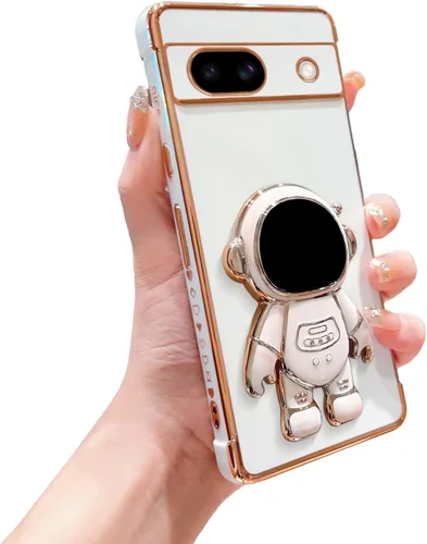 Vista 19 de phylla Funda para teléfono para Google Pixel 7A 6.1" 5g, Funda de teléfono con soporte astronauta chapado de lujo con patrón lateral pequeño