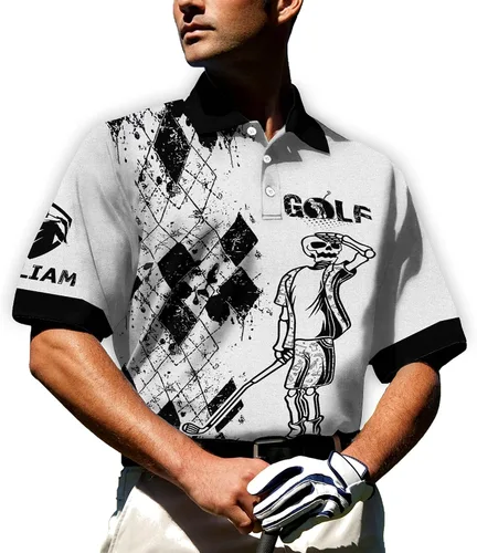 Vista 4 de TEEMAN Camisetas polo de golf divertidas personalizadas para hombres camisetas de golf locas para hombres divertidas camisas de golf para hombres