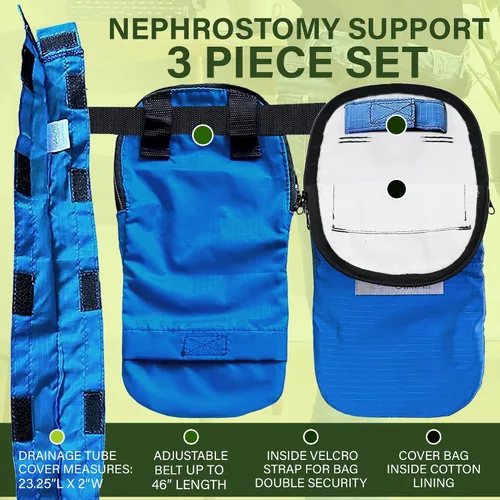 Vista 7 de Tubo de nefrostomía doble y cubierta de bolsa de drenaje - Azul real, Azul Real