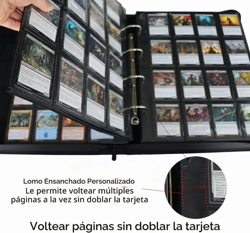 Vista 5 de Carpeta de tarjetas coleccionables 2000, carpeta de tarjetas de 16 bolsillos con anillas en D para tarjetas 2016, carpeta grande de colección