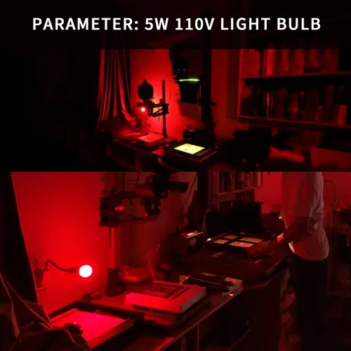 Vista 7 de eTone Lámpara de luz segura para sala oscura E27 LED tornillo boca pared luz de escritorio de 360 grados con interruptor