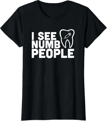 Vista 32 de I see Numb People - Camiseta de regalo para dentista dental, Negro, S