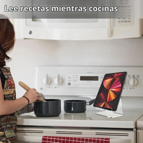 Vista 4 de Kamehame Soporte acrílico para tableta de escritorio, soporte transparente para iPad y Galaxy Tab (4-13 pulgadas)