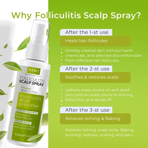 Vista 4 de Foliculitis Scalp Spray Tratamiento de la caspa para cuero cabelludo seco e irritado