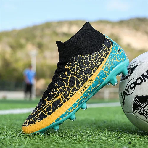 Vista 7 de OAOUIA Men's Soccer Cleats high top Football Shoes Youth Athletic Anti Slip Outdoor Soccer Shoes FGAG Breathable Training Football Sneakers