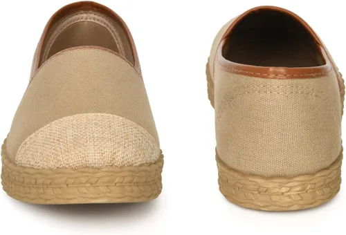 Vista 4 de BEST TRENDY Mocasines sin cordones para mujer, zapatos de lona de caña baja, antideslizantes, a la moda, zapatos casuales, Marrón
