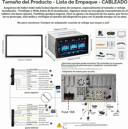 Vista 7 de Estéreo de coche doble DIN con reproductor de CD/DVD, pantalla táctil de 7 pulgadas, Bluetooth 5.2, CarPlay/Android Auto, cámara de respaldo