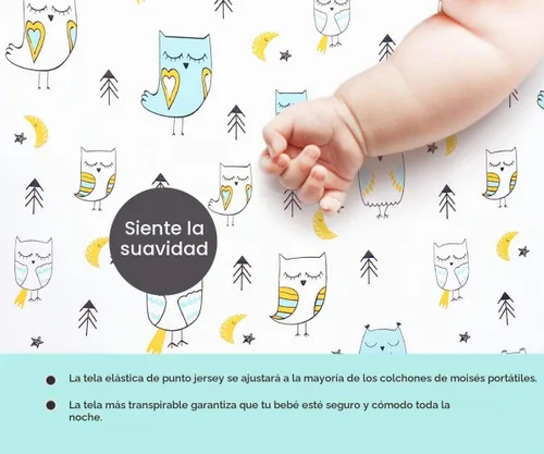 Vista 6 de BROLEX - Fundas elásticas para cambiador, funda para cambiador para bebés, niños y niñas, paquete de 2 unidades, punto de jersey, flecha y búho