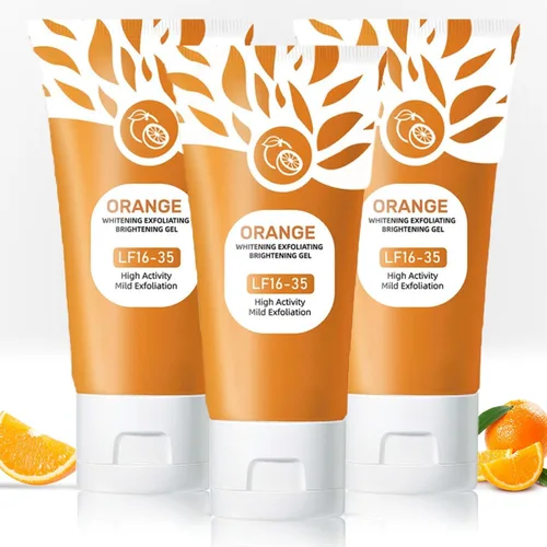 Vista 8 de Orange Enzymes - Exfoliante en gel exfoliante para rostro y cuerpo, gel naranja de limpieza profunda para eliminar puntos negros, exfoliante