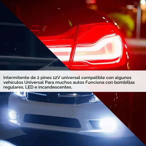 Vista 3 de Relé de intermitente electrónico de 2 pines 12 V luz de señal de giro relé intermitente de 2 clavijas 20 amperios arreglar bombillas de señal