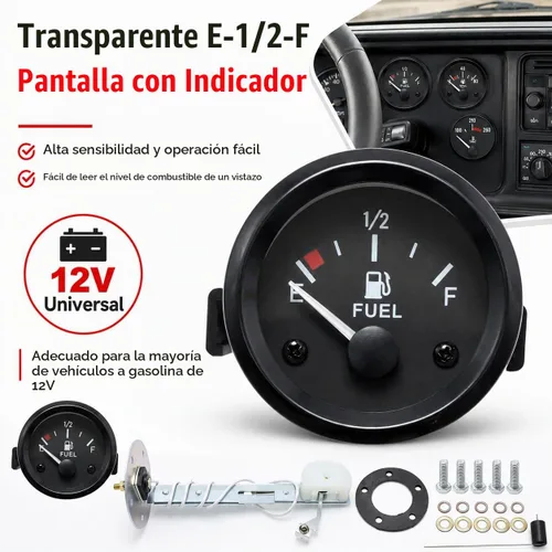 Vista 6 de Hoypeyfiy - Medidor de nivel de combustible universal de 2 pulgadas 52 mm para coche y SUV con sensor de combustible E-1/2-F puntero 12 V
