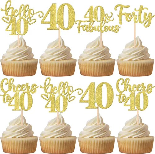 Vista 65 de 30 piezas de adornos para cupcakes de 12 cumpleaños feliz, brillantes doce, hola 12, felicitaciones a 12 años, adornos para cupcakes, 12