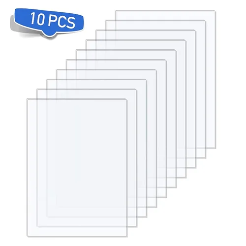 Vista 2 de Hojas de plexiglás paquete de 10 – Paneles de láminas de PET duraderos para marcos de pósteres, marcos de fotos, artes y manualidades, fabricados