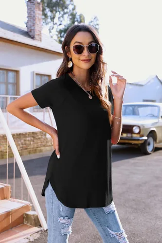 Vista 2 de Newchoice Women's Casual Batwing Long Sleeve T Shirt Round Neck Basic Loose Tunic Tops