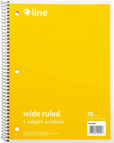 Vista 7 de Cuaderno de 1 materia, rayas anchas, negro, caja de 24 (22041-CT)