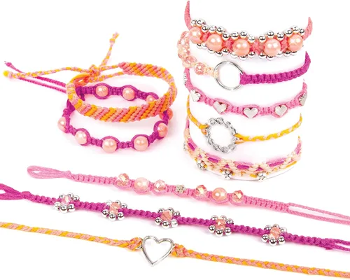 Vista 4 de Make It Real - Kit de fabricación de pulseras de la amistad de macramé para niñas - Kit de fabricación de pulseras de cuerda para niños - Kit